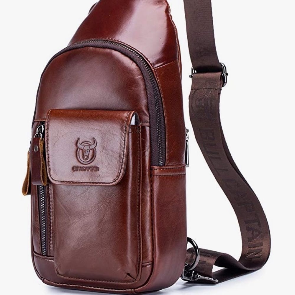 BullCaptain Genuine leather sling bag.  New with tag